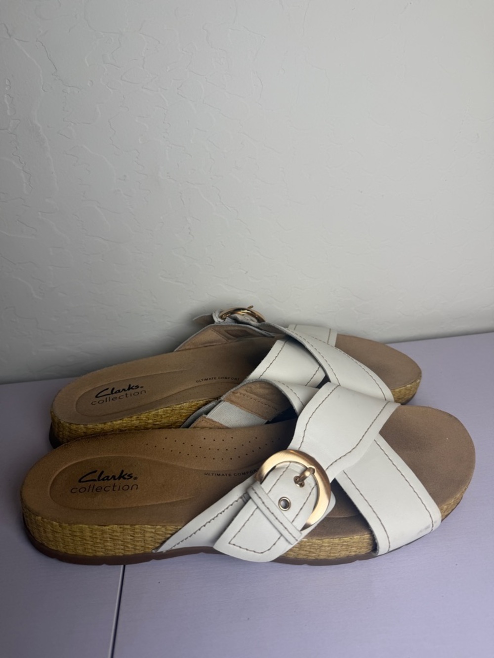 Clarks Sandals Womens 9.5 Slide leather sandals Comfort